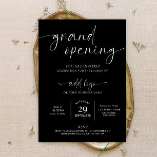 Invitation Grand Logo d'ouverture minimaliste Black & White I