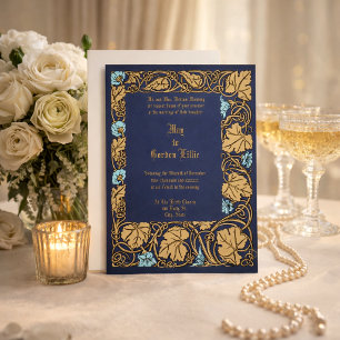 Invitation Grand mariage de bordure de vigne florale à grande