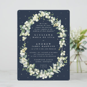 Invitation Grand Mariage Formel de la Marine Snowberry + Euca