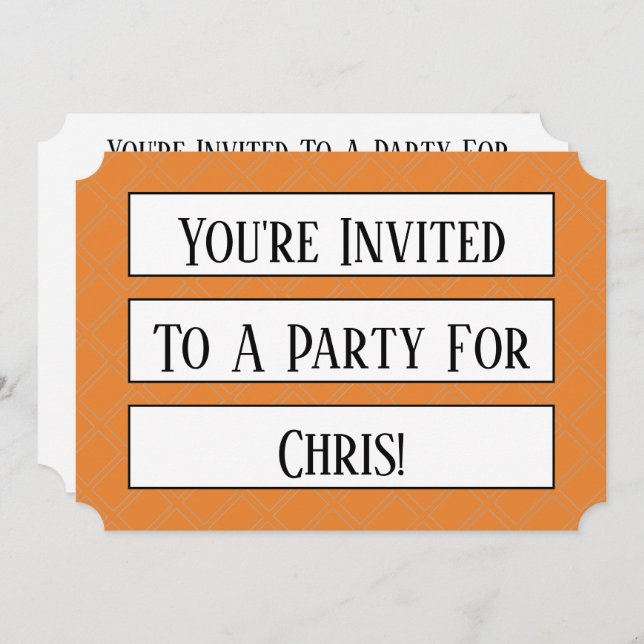 Invitation Grand Modèle d'invitation à imprimer Diamond Serif (Devant / Derrière)