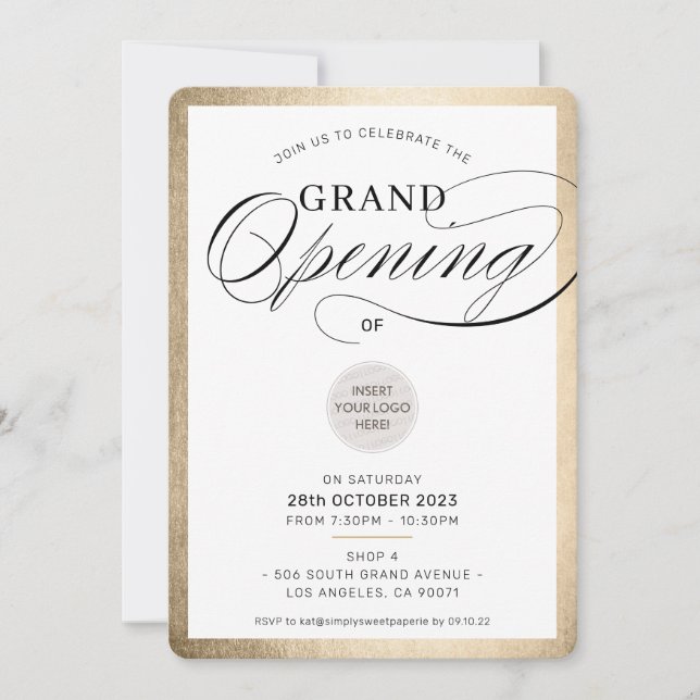 Invitation GRAND OUVERTURE de l'événement d'affaires moderne  (Devant)