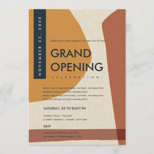 INVITATION GRAND OUVERTURE DE L'ORANGE D'ART ABSTRAIT MODERNE