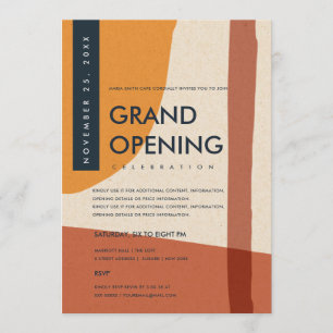 INVITATION GRAND OUVERTURE DE L'ORANGE D'ART ABSTRAIT MODERNE