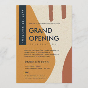 INVITATION GRAND OUVERTURE DE L'ORANGE D'ART ABSTRAIT MODERNE