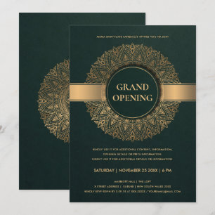 INVITATION GRAND OUVERTURE DE MANDALA CLASSIQUE D'OR VERT