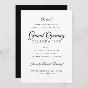 Invitation Grand ouverture d'entreprise formelle Monogramme s