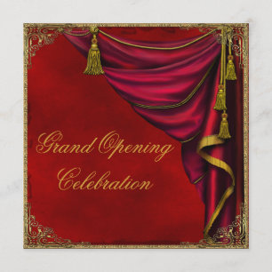 Invitation Grand ouverture d'entreprise Red Gold
