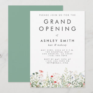 Invitation Grand ouverture du fleur sauvage Meadow