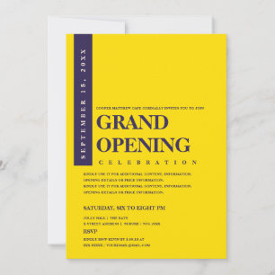 Invitation Grand ouverture minimaliste moderne Marine bleu & 