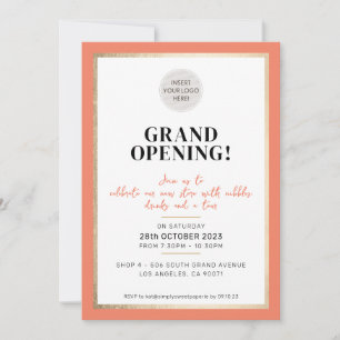 Invitation GRAND OUVERTURE moderne logo minimal magasin pêche