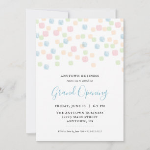 Invitation Grand Ouverture Pastel Confetti