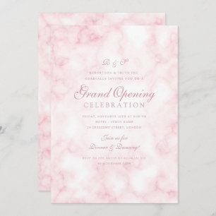 Invitation Grand ouverture rose Gold Marble Blush Corporate