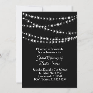 Invitation Grand ouverture Twinkle Lights noir