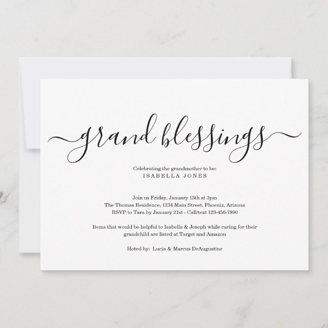 Invitation Grand-parents, Grand-mère, Grand-bébé Baby shower (Devant)