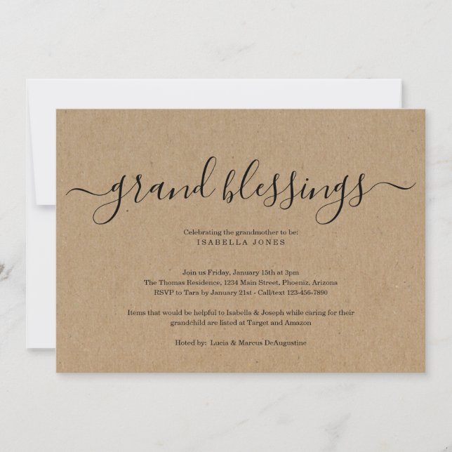 Invitation Grand-parents, Grand-mère, Grand-bébé Baby shower (Devant)