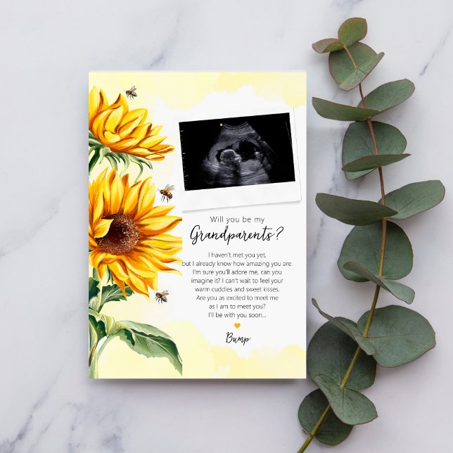 Invitation Grand-parents pour être Poème de Bump Sunflower (Créateur téléchargé)