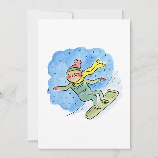 Invitation Grand-père du snowboard (Devant)