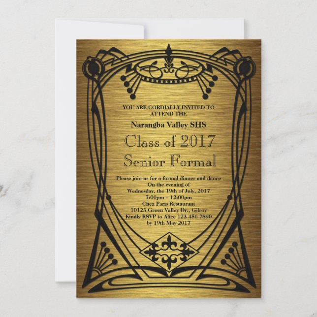 Invitation Grand Prix Gatsby Prom (Devant)