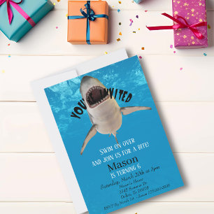 Invitation Grand requin blanc Vous êtes invité à l'anniversai