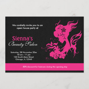 Invitation Grand Salon De Beauté D'Ouverture (Rose Profond)