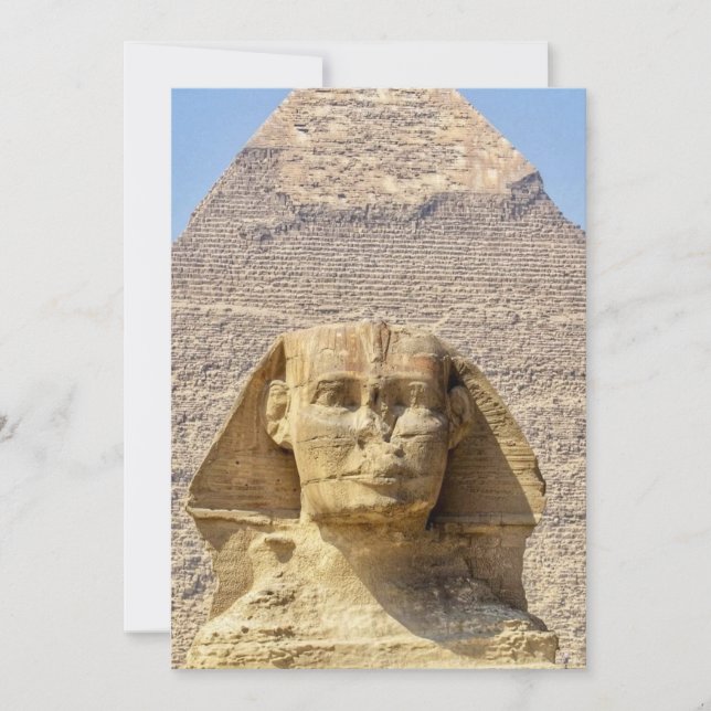 Invitation Grand Sphinx de Gizeh & pyramides Égypte antique  (Devant)