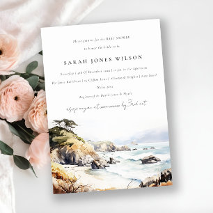 Invitation Grand Sur Californie Aquarelle Bébé Shower