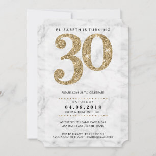 Invitation GRANDE ÂGE NUMBER marbre moderne 30 parties scinti