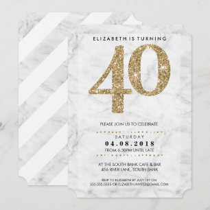 Invitation GRANDE ÂGE NUMBER marbre moderne 40 parties scinti