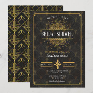 Invitation Grande Fête des mariées Art Déco Gatsby des années