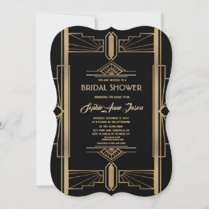 Invitation Grande Fête des mariées Gatsby des années 20