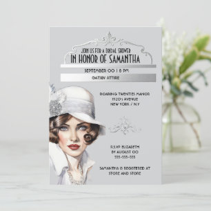 Invitation Grande Gatsby élégante douche nuptiale style année