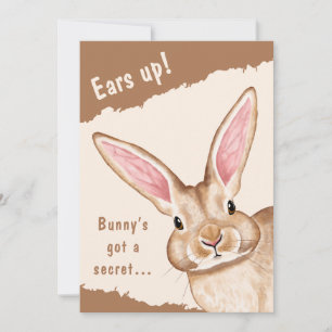 Invitation Grande Lapin aux Oreilles Mignonnes Chasse aux Œuf