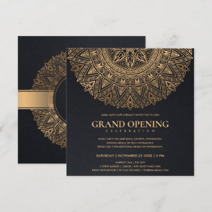 INVITATION GRANDE OUVERTEURE CLASSIQUE MANDALA ORNÉE OR NOIR