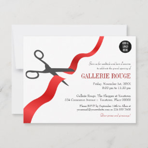 Invitation Grande ouverture de coupe simple du ruban rouge