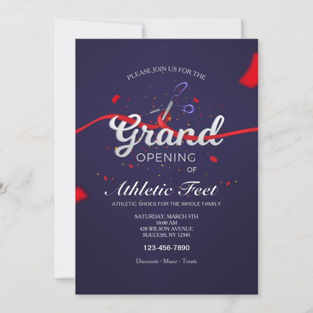 Invitation Grande ouverture de la coupe du ruban (Devant)