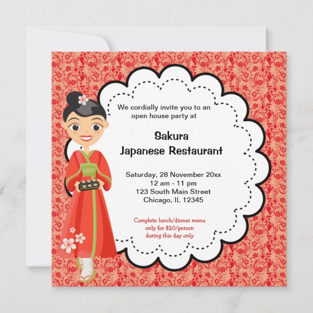 Invitation Grande ouverture japonaise (Devant)