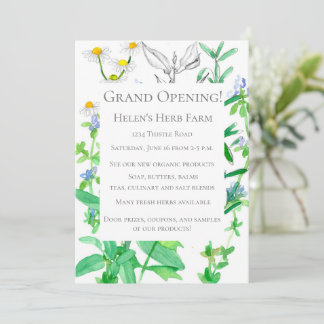 Invitation Grande ouverture Nouvelle entreprise Herbe Farm