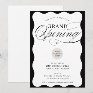 Invitation GRANDE OUVERURE événement commercial moderne vague