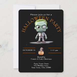 Invitation GRANDE TÊTE, GRAND OEIL VERT MONSTER HALLOWEEN Par