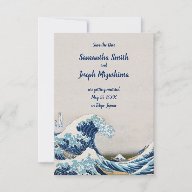 Invitation Grande Vague au large de Kanagawa Save the Date (Devant)