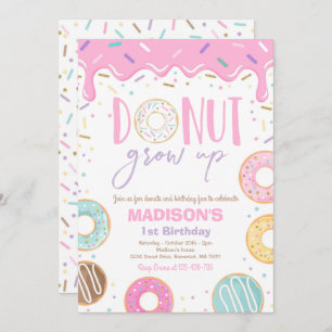 Invitation Grandeur de Donut 1er anniversaire Donut 1er anniv