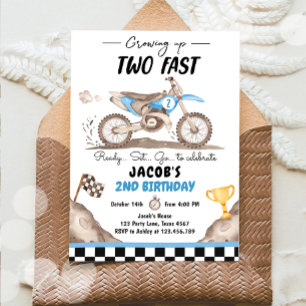 Invitation Grandir Deux Vélos Rapide Vélo Boy Anniversaire