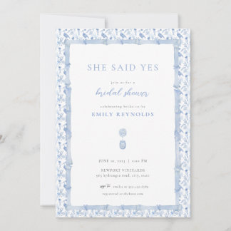 Invitation Grandmillénariste bleu mariage en Chinoiserie Show