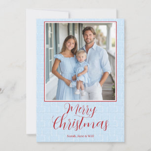 Invitation Grandmillenia Light Blue & Red Christmas Card