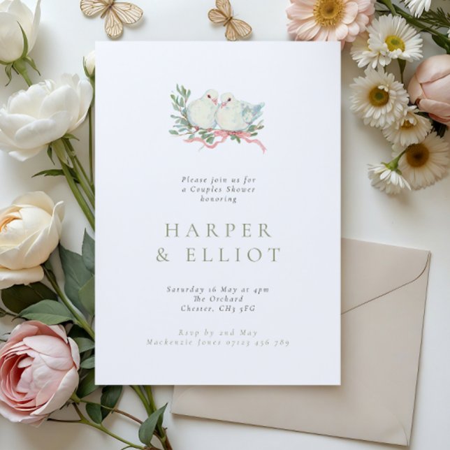 Invitation Grandmillenial Love Birds Couples Shower (Créateur téléchargé)