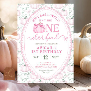 Invitation Grandmillenial Preppy Rose Fleur de Citrouille Fil