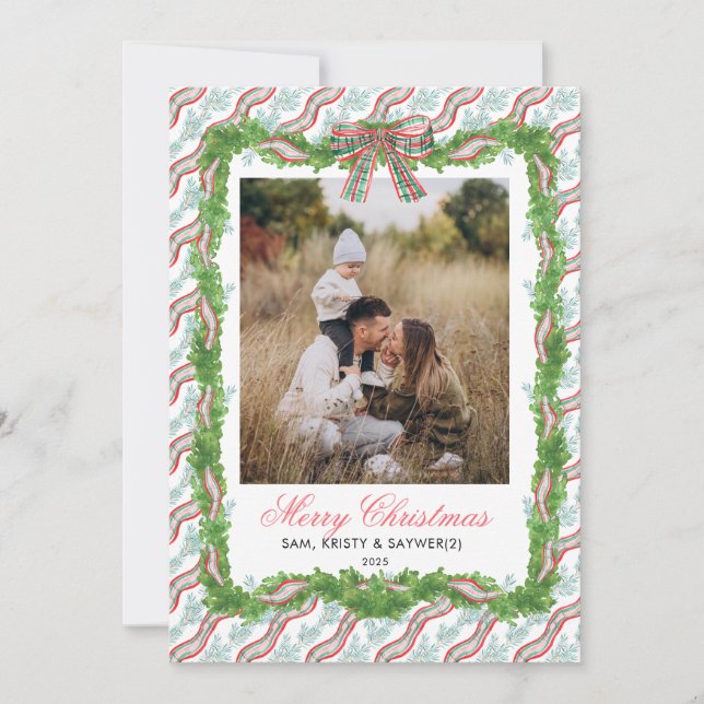 Invitation grandmillennial Family Photo Christmas Card (Devant)