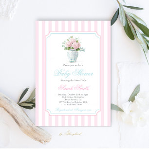 Invitation Grandmillennial Ginger rose Jar Baby shower fille