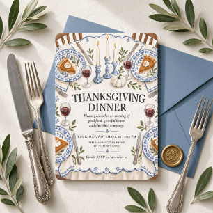 Invitation Grandmillennial Paramètre de table de dîner de Tha