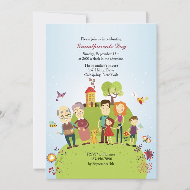 Invitation Grands-parents heureux (Devant)